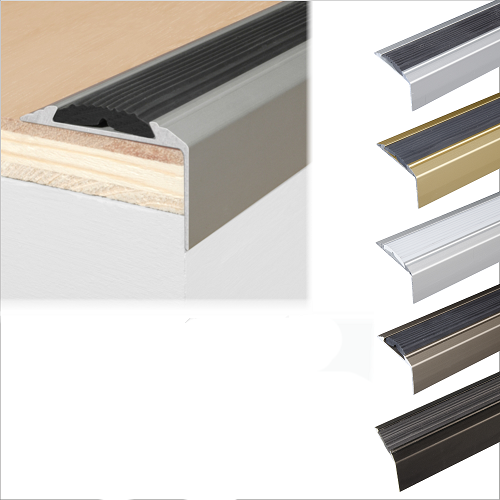 Light Gray Aluminium Stair Nosing For Carpet And Wooden Stairs