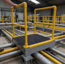 GRP Step Over Platform with Handrail 996mm x 996mm