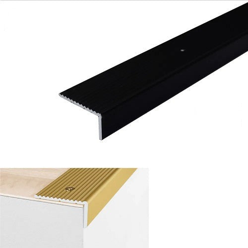 Light Gray Non Slip Aluminium Stair Edge 40mm x 20mm Nosing For Wooden Treads