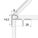 Dark Slate Gray Aluminium Push In Stair Nosing 28mm x 14.5mm For Luxury Click Vinyl Flooring