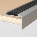 Light Gray Aluminium Stair Nosing For Step Edges 46mm x 30mm - Self Adhesive