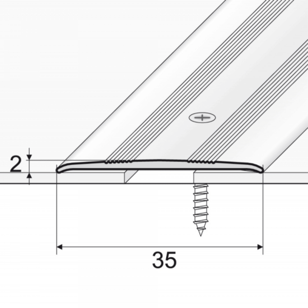 White Smoke Aluminium Door Threshold 930mm x 35mm For Connecting Wooden Or Laminate Floors