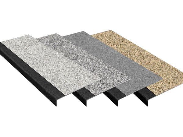 Dark Gray Anti-Slip GRP Stair Treads With Black Nosing