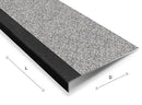 Gray Anti-Slip GRP Stair Treads With Black Nosing